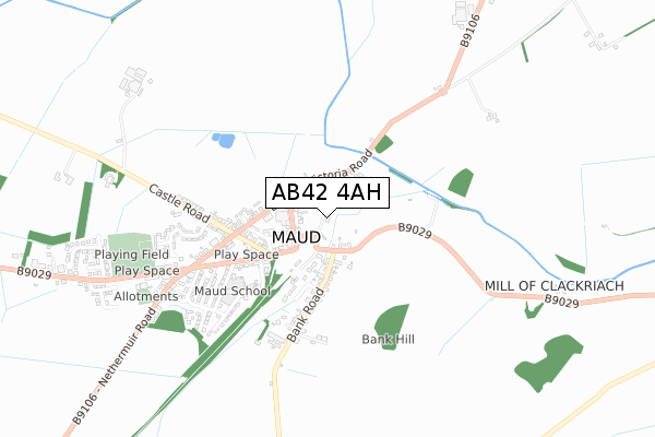 AB42 4AH map - small scale - OS Open Zoomstack (Ordnance Survey)