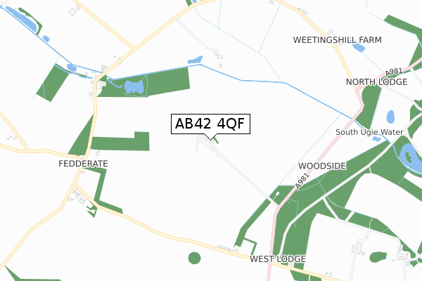 AB42 4QF map - small scale - OS Open Zoomstack (Ordnance Survey)