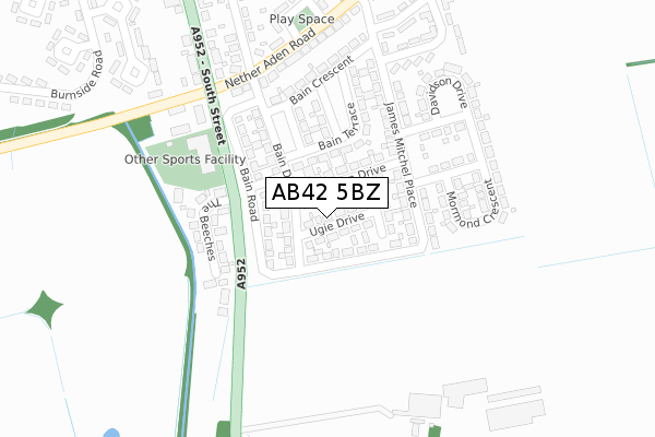 AB42 5BZ map - large scale - OS Open Zoomstack (Ordnance Survey) AB42 5BZ map - large scale - OS Open Zoomstack (Ordnance Survey)