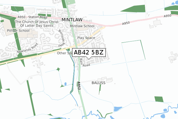 AB42 5BZ map - small scale - OS Open Zoomstack (Ordnance Survey) AB42 5BZ map - small scale - OS Open Zoomstack (Ordnance Survey)