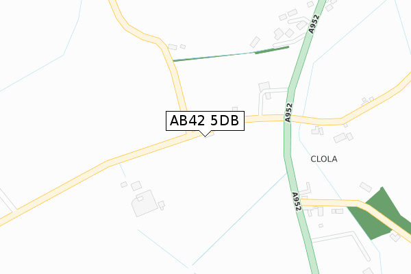 AB42 5DB map - large scale - OS Open Zoomstack (Ordnance Survey)