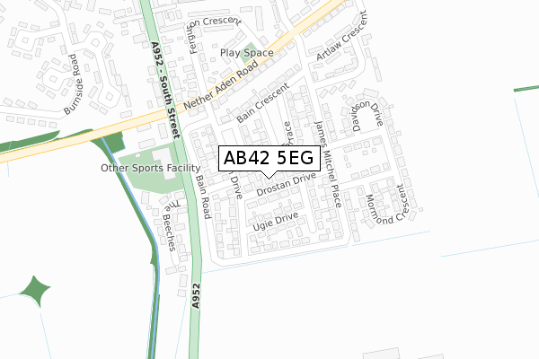 AB42 5EG map - large scale - OS Open Zoomstack (Ordnance Survey) AB42 5EG map - large scale - OS Open Zoomstack (Ordnance Survey)