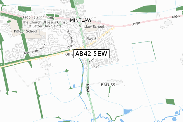 AB42 5EW map - small scale - OS Open Zoomstack (Ordnance Survey) AB42 5EW map - small scale - OS Open Zoomstack (Ordnance Survey)