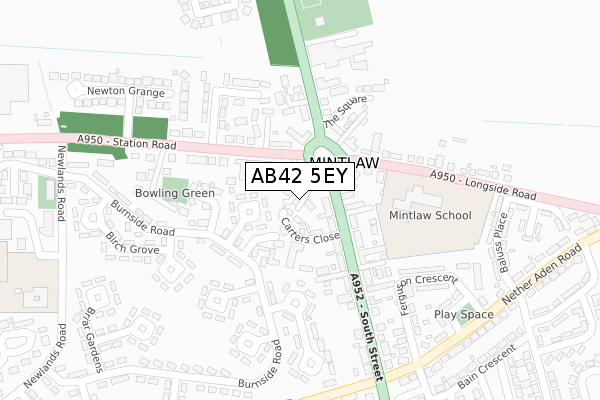 AB42 5EY map - large scale - OS Open Zoomstack (Ordnance Survey)