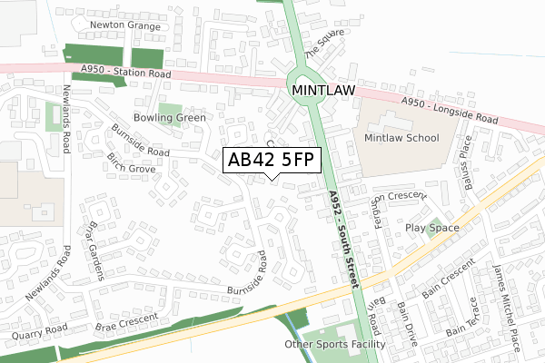 AB42 5FP map - large scale - OS Open Zoomstack (Ordnance Survey) AB42 5FP map - large scale - OS Open Zoomstack (Ordnance Survey)