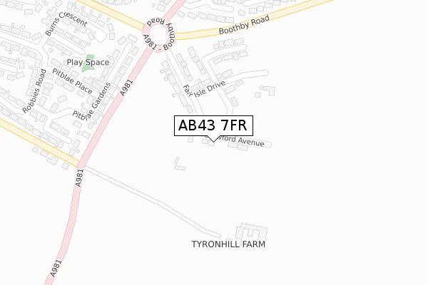 AB43 7FR map - large scale - OS Open Zoomstack (Ordnance Survey) AB43 7FR map - large scale - OS Open Zoomstack (Ordnance Survey)