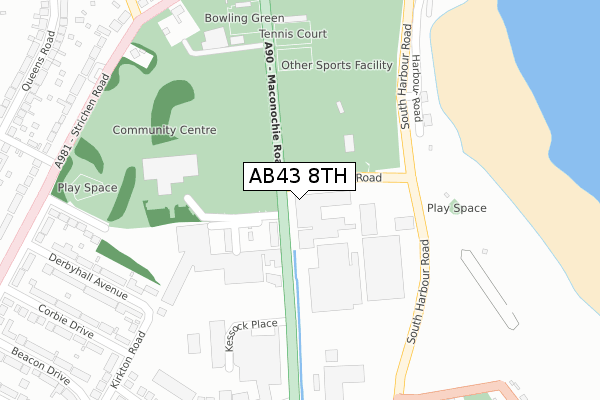 AB43 8TH map - large scale - OS Open Zoomstack (Ordnance Survey)