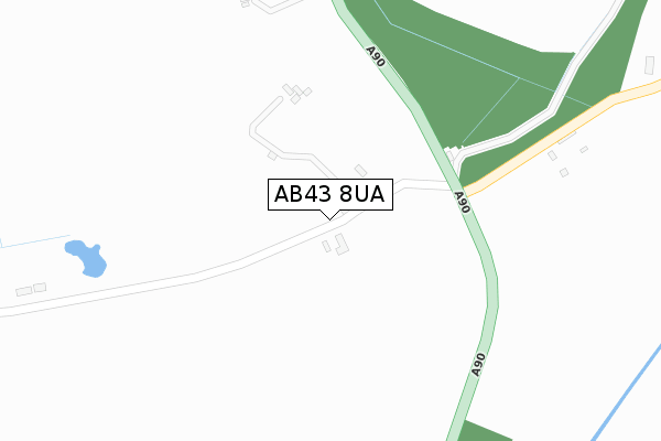 AB43 8UA map - large scale - OS Open Zoomstack (Ordnance Survey)
