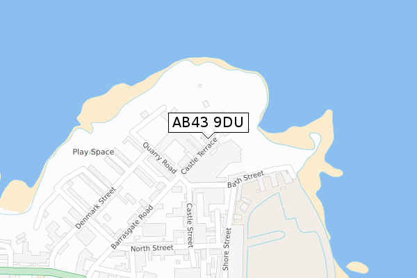AB43 9DU map - large scale - OS Open Zoomstack (Ordnance Survey)