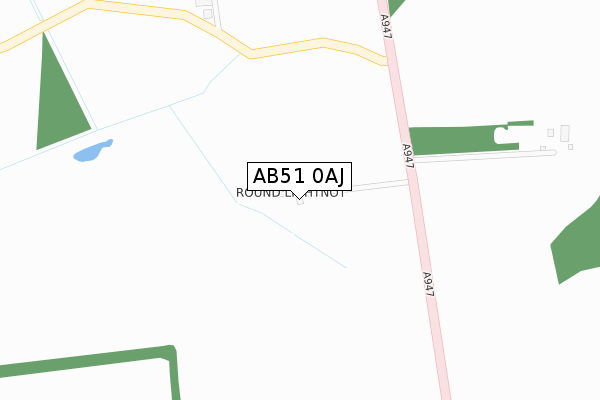 AB51 0AJ map - large scale - OS Open Zoomstack (Ordnance Survey)