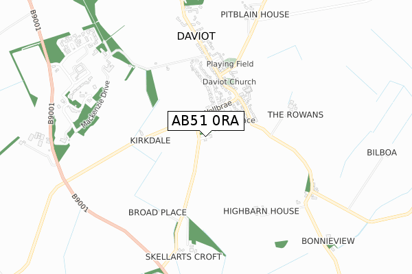 AB51 0RA map - small scale - OS Open Zoomstack (Ordnance Survey) AB51 0RA map - small scale - OS Open Zoomstack (Ordnance Survey)