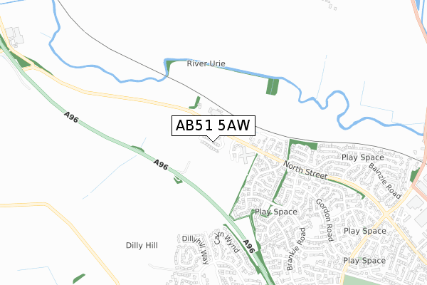 AB51 5AW map - small scale - OS Open Zoomstack (Ordnance Survey) AB51 5AW map - small scale - OS Open Zoomstack (Ordnance Survey)