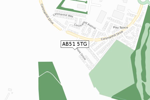 AB51 5TG map - large scale - OS Open Zoomstack (Ordnance Survey)