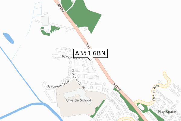AB51 6BN map - large scale - OS Open Zoomstack (Ordnance Survey)