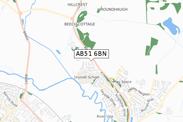 AB51 6BN map - small scale - OS Open Zoomstack (Ordnance Survey) AB51 6BN map - small scale - OS Open Zoomstack (Ordnance Survey)
