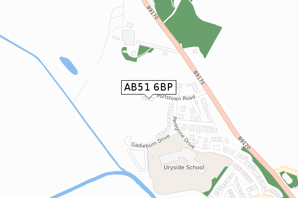 AB51 6BP map - large scale - OS Open Zoomstack (Ordnance Survey)