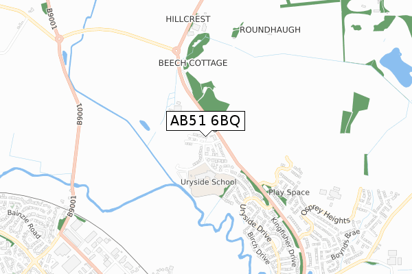 AB51 6BQ map - small scale - OS Open Zoomstack (Ordnance Survey) AB51 6BQ map - small scale - OS Open Zoomstack (Ordnance Survey)
