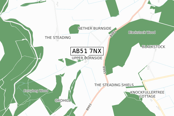 AB51 7NX map - small scale - OS Open Zoomstack (Ordnance Survey) AB51 7NX map - small scale - OS Open Zoomstack (Ordnance Survey)