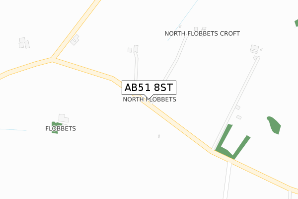 AB51 8ST map - large scale - OS Open Zoomstack (Ordnance Survey) AB51 8ST map - large scale - OS Open Zoomstack (Ordnance Survey)