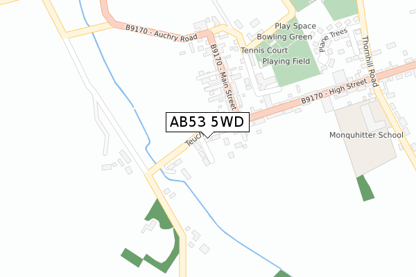 AB53 5WD map - large scale - OS Open Zoomstack (Ordnance Survey)