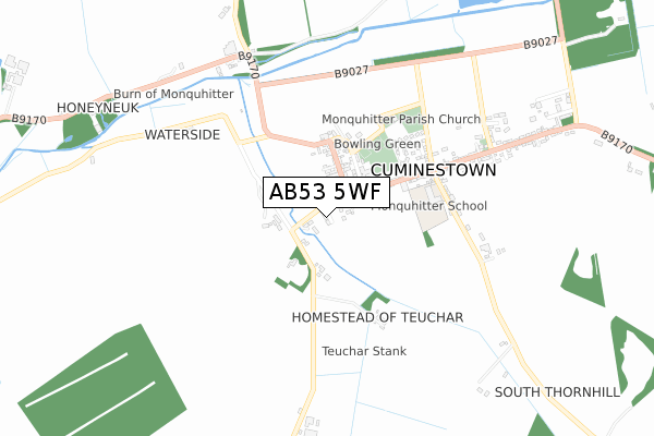 AB53 5WF map - small scale - OS Open Zoomstack (Ordnance Survey)