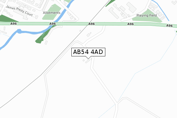 AB54 4AD map - large scale - OS Open Zoomstack (Ordnance Survey)