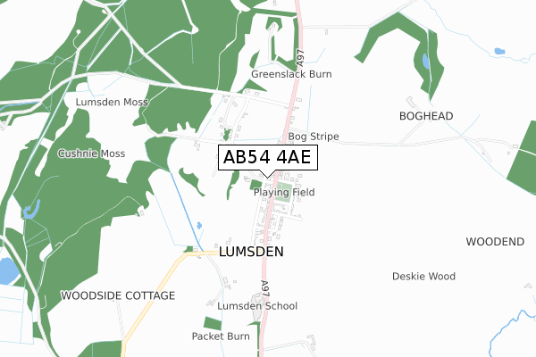 AB54 4AE map - small scale - OS Open Zoomstack (Ordnance Survey)