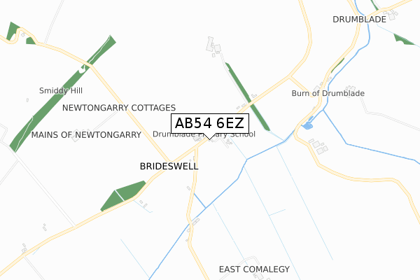 AB54 6EZ map - small scale - OS Open Zoomstack (Ordnance Survey)