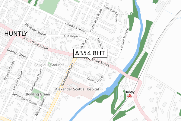 AB54 8HT map - large scale - OS Open Zoomstack (Ordnance Survey)