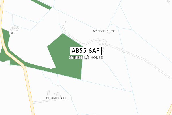 AB55 6AF map - large scale - OS Open Zoomstack (Ordnance Survey)