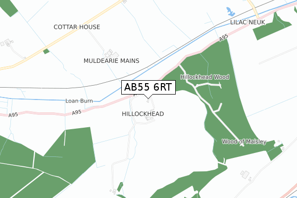 AB55 6RT map - small scale - OS Open Zoomstack (Ordnance Survey)