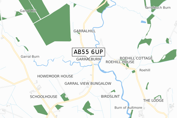 AB55 6UP map - small scale - OS Open Zoomstack (Ordnance Survey)
