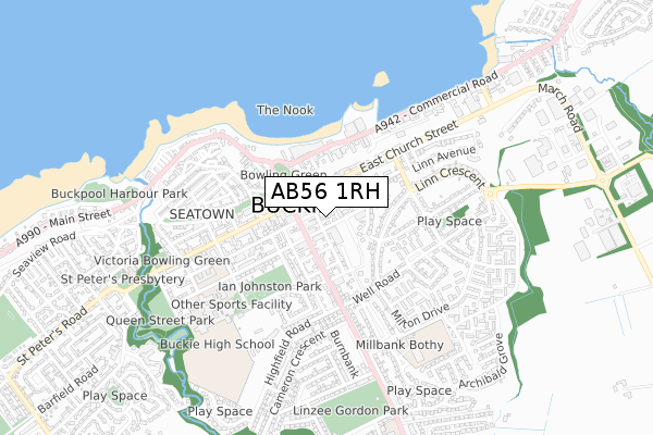 AB56 1RH map - small scale - OS Open Zoomstack (Ordnance Survey)