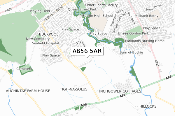 AB56 5AR map - small scale - OS Open Zoomstack (Ordnance Survey) AB56 5AR map - small scale - OS Open Zoomstack (Ordnance Survey)