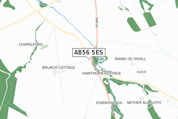 AB56 5ES map - small scale - OS Open Zoomstack (Ordnance Survey)