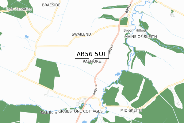 AB56 5UL map - small scale - OS Open Zoomstack (Ordnance Survey) AB56 5UL map - small scale - OS Open Zoomstack (Ordnance Survey)