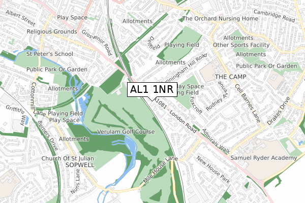 AL1 1NR map - small scale - OS Open Zoomstack (Ordnance Survey) AL1 1NR map - small scale - OS Open Zoomstack (Ordnance Survey)