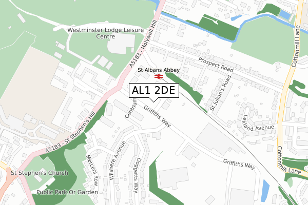 AL1 2DE map - large scale - OS Open Zoomstack (Ordnance Survey) AL1 2DE map - large scale - OS Open Zoomstack (Ordnance Survey)