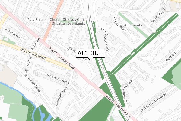 AL1 3UE map - large scale - OS Open Zoomstack (Ordnance Survey)