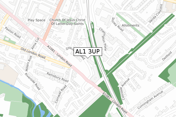 AL1 3UP map - large scale - OS Open Zoomstack (Ordnance Survey)