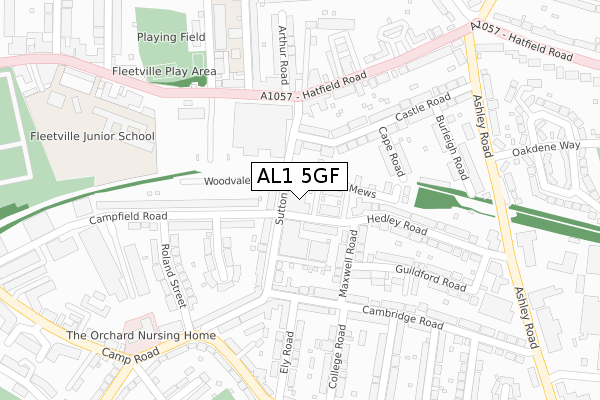 AL1 5GF map - large scale - OS Open Zoomstack (Ordnance Survey)