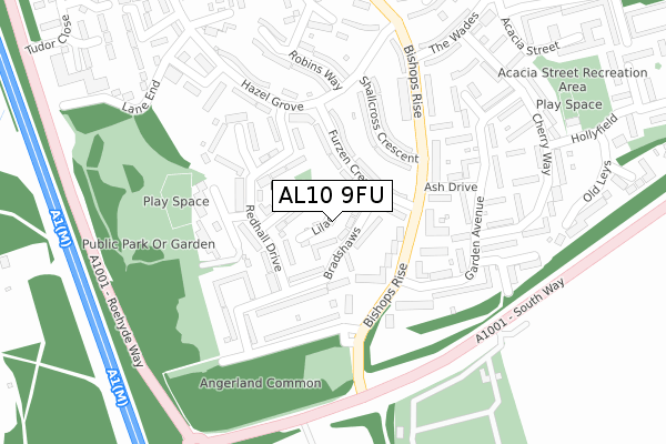 AL10 9FU map - large scale - OS Open Zoomstack (Ordnance Survey) AL10 9FU map - large scale - OS Open Zoomstack (Ordnance Survey)