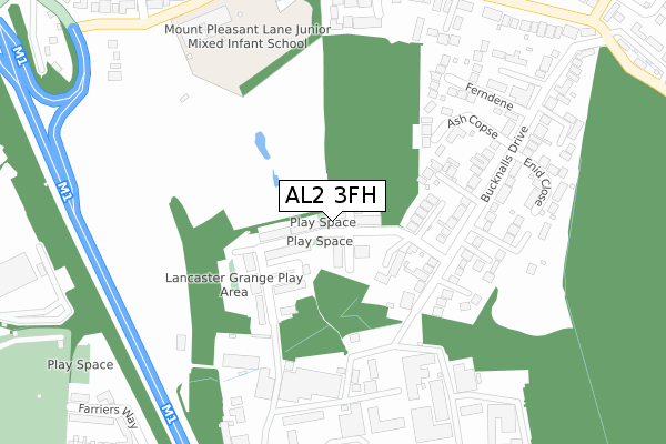 AL2 3FH map - large scale - OS Open Zoomstack (Ordnance Survey)