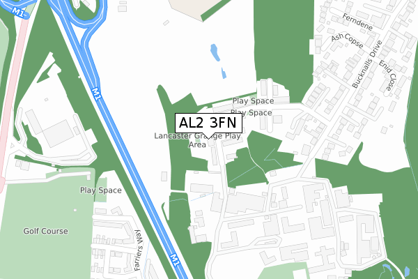 AL2 3FN map - large scale - OS Open Zoomstack (Ordnance Survey)