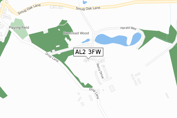 AL2 3FW map - large scale - OS Open Zoomstack (Ordnance Survey)