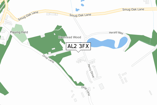 AL2 3FX map - large scale - OS Open Zoomstack (Ordnance Survey)