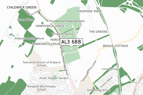 AL3 6BB map - small scale - OS Open Zoomstack (Ordnance Survey) AL3 6BB map - small scale - OS Open Zoomstack (Ordnance Survey)