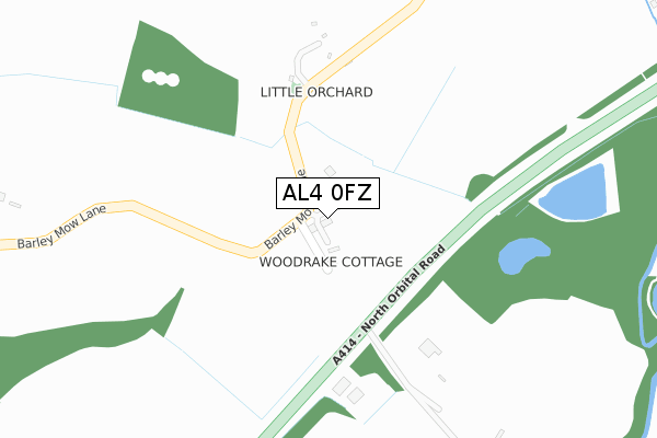 AL4 0FZ map - large scale - OS Open Zoomstack (Ordnance Survey)