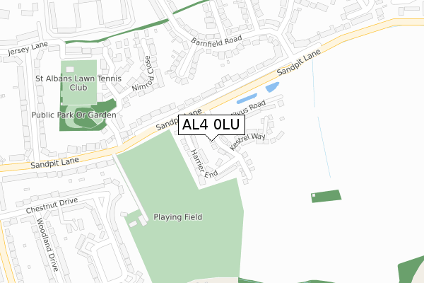 AL4 0LU map - large scale - OS Open Zoomstack (Ordnance Survey)