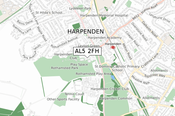 AL5 2FH map - small scale - OS Open Zoomstack (Ordnance Survey) AL5 2FH map - small scale - OS Open Zoomstack (Ordnance Survey)